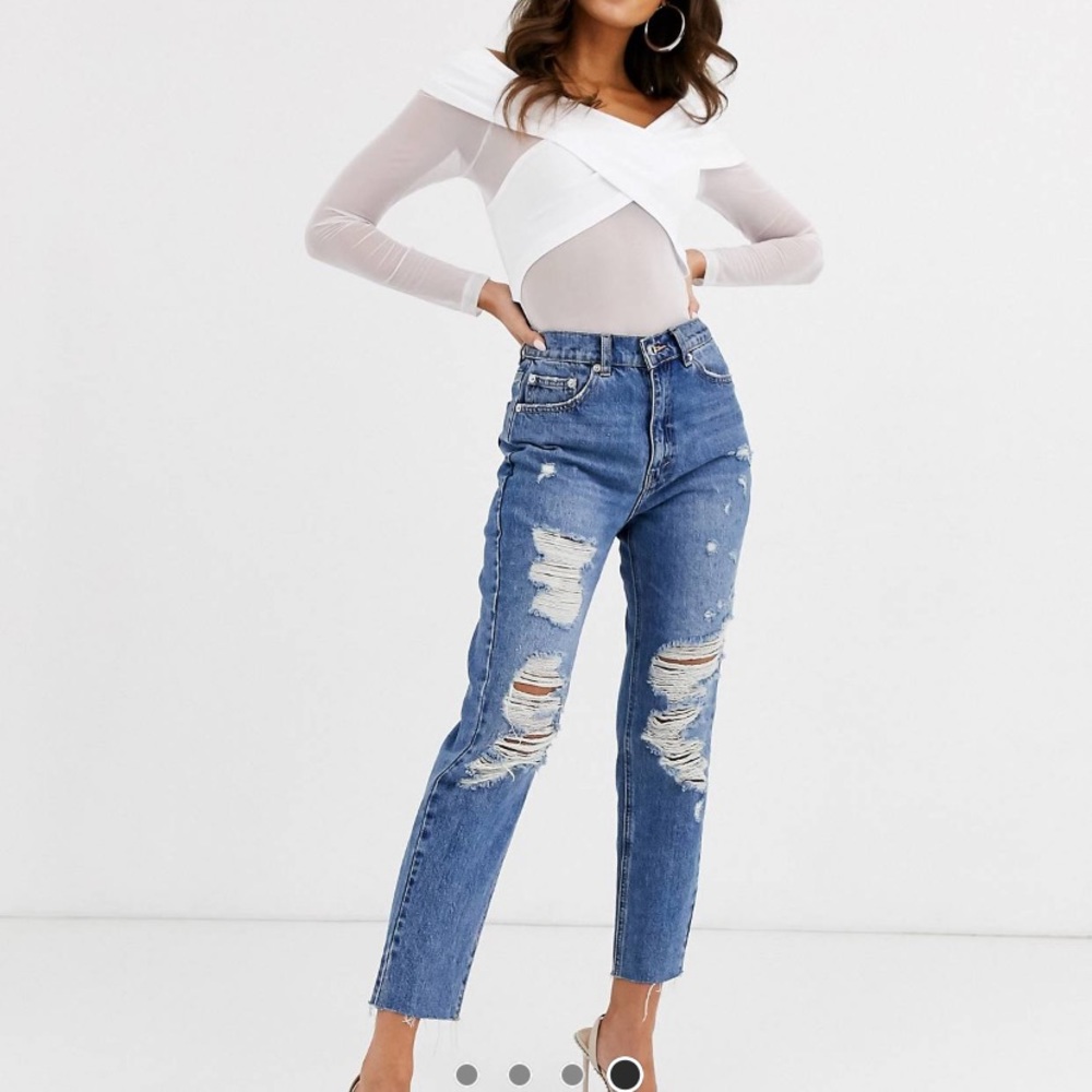 NWT ASOS white mesh Bardot bodysuit - Picture 4 of 6